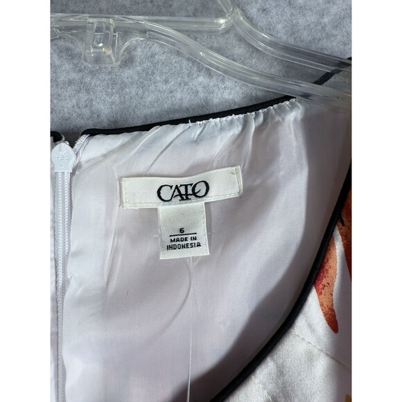 Cato Dress Womens Sz 6 Pink Orange Pockets Sleeveless Abstract Brushstroke Print - Picture 2 of 14